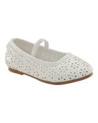 Toddler Floral Ballet Flats - White, image 1 of 7 slides