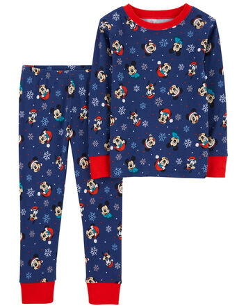 Toddler 2-Piece Christmas Mickey 100% Snug Fit Cotton Pajamas, 