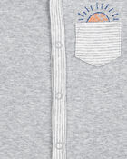Baby Boy Short-Sleeve Romper - Grey, image 2 of 3 slides