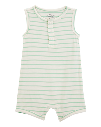 Baby Striped PurelySoft Romper - Green, 
