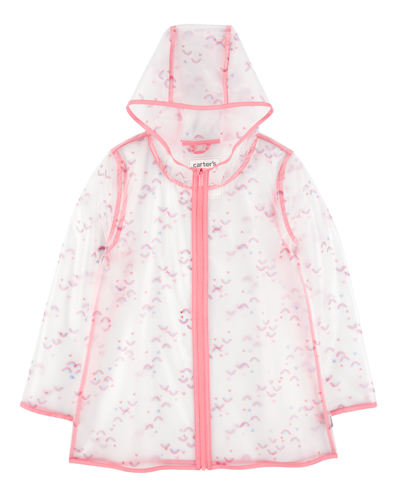 Rainbow Translucent Rain Jacket - Pink, image 1 of 2 slides