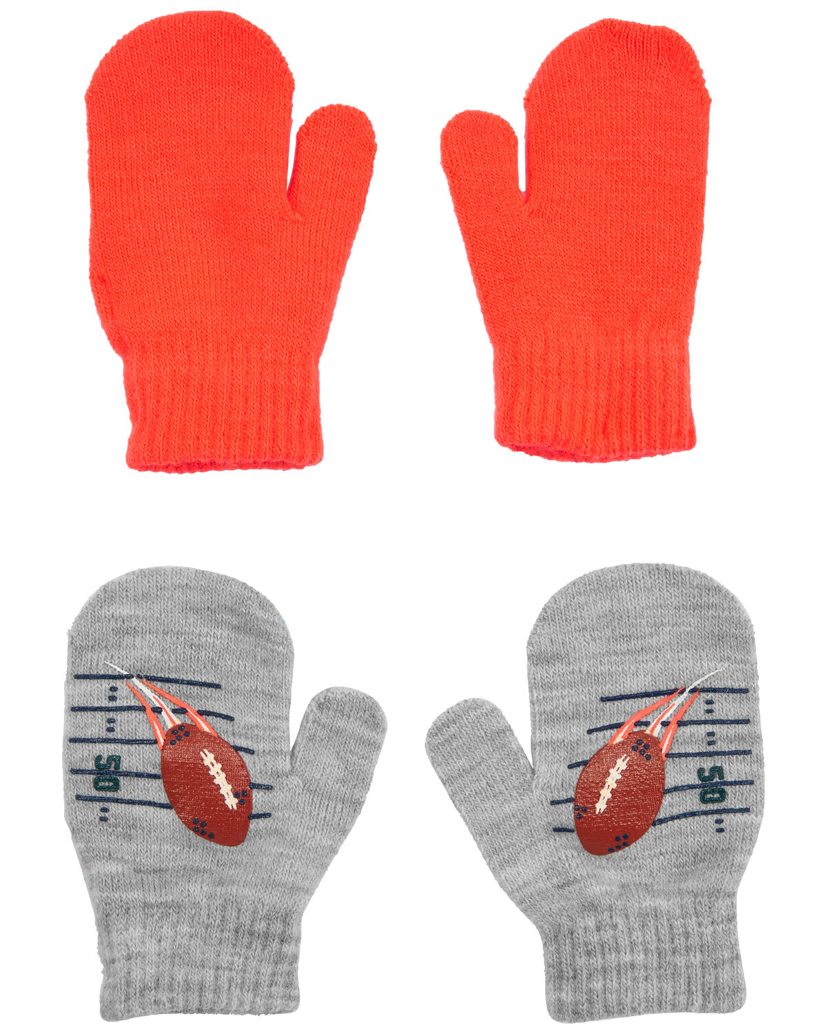 Orange/Heather Toddler 2Pack Gripper Mittens