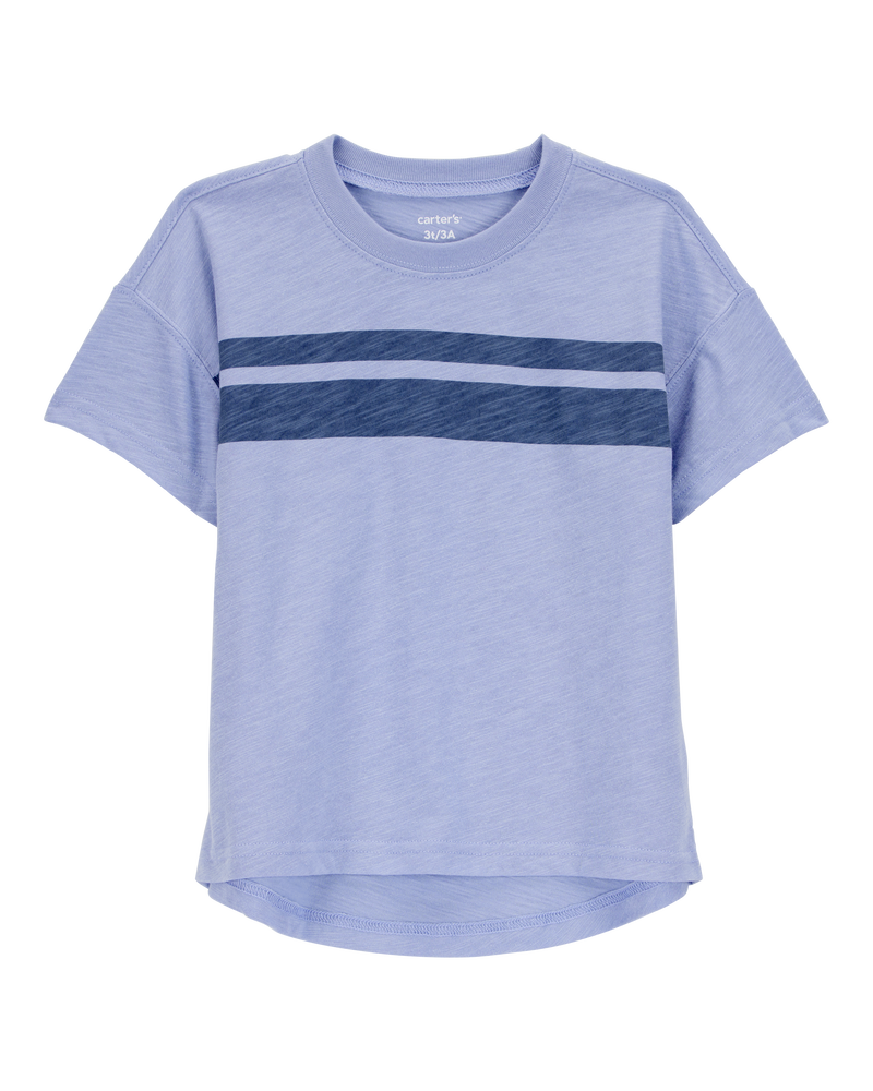 Baby Striped Short-Sleeve Tee - Blue, image 1 of 3 slides