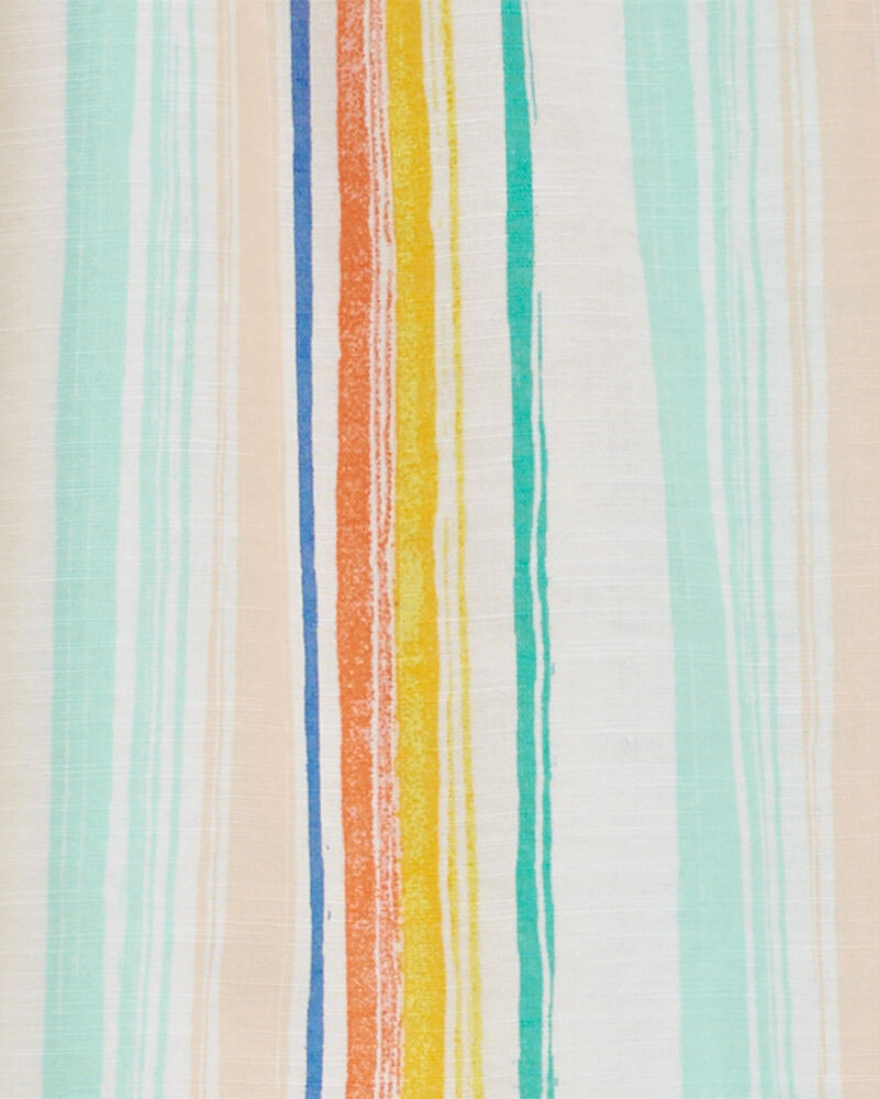 Kid 2-Piece Striped Top & Chambray Short Set, image 2 of 3 slides