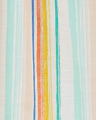 Kid 2-Piece Striped Top & Chambray Short Set, image 2 of 3 slides