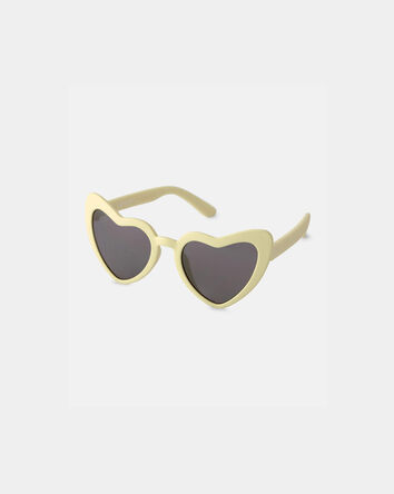 Baby Girl Heart Sunglasses - Yellow, 