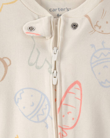 Baby Easter 100% Cotton Sleep & Play Pajama - Cream, 