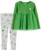 2-Piece St. Patrick's Day Top & Legging Set, image 1 of 3 slides