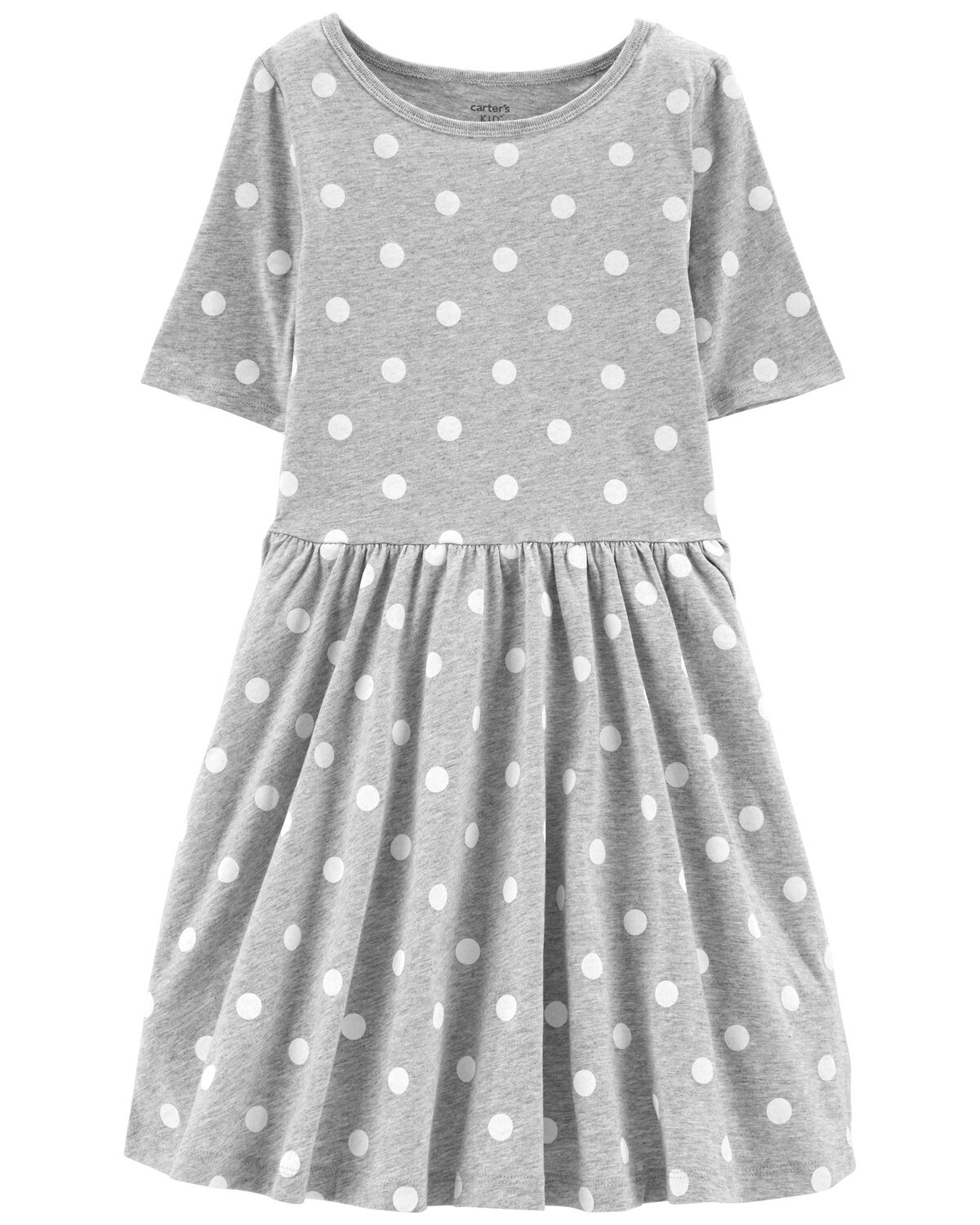 Grey Kid Polka Dot Twirl Dress