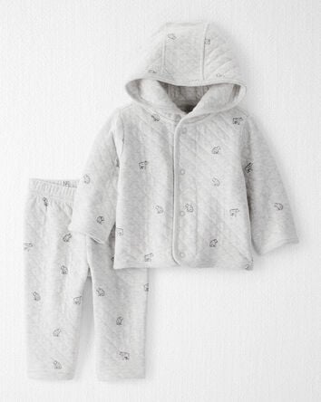 Baby Girl 2-Piece Cardigan & Pants Set Made with Organic Cotton, 