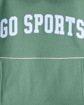 Girls Go Sports Cotton Long-Sleeve Hoodie - Green, 