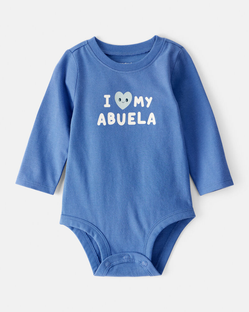 Baby Boy Abuela Long-Sleeve Graphic Bodysuit - Blue, image 1 of 3 slides