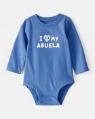 Baby Boy Abuela Long-Sleeve Graphic Bodysuit - Blue, image 1 of 3 slides