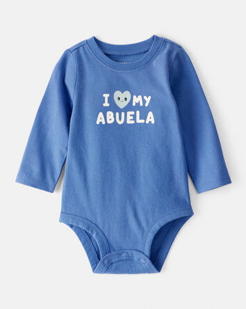 Baby Boy Abuela Long-Sleeve Graphic Bodysuit - Blue, 