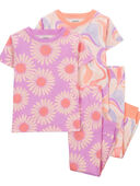 Pink - Toddler 4-Piece Daisy 100% Snug Fit Cotton Pajamas