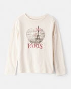 Girls Paris Long-Sleeve Graphic Tee - Ivory, image 1 of 3 slides