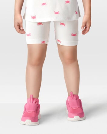 Toddler Girl Crab Print Bike Shorts - Ivory, 