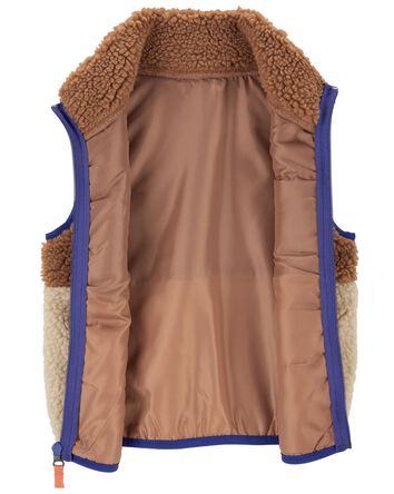 Zip-Up Sherpa Vest, 