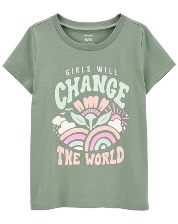 Kid Girls Will Change The World Graphic Tee, 