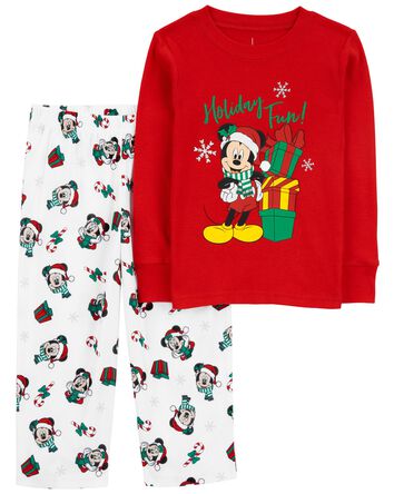 Toddler 2-Piece Christmas Mickey Cotton & Fleece Pajamas, 