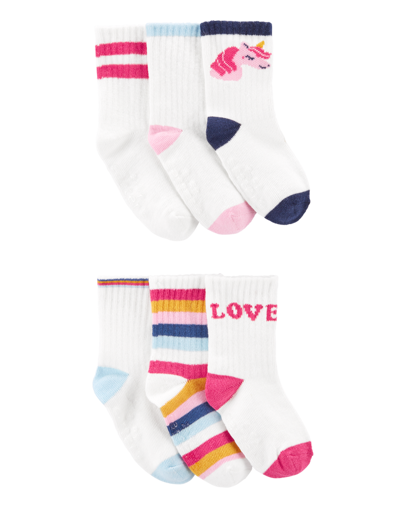Toddler 6-Pack Crew Socks, image 1 of 2 slides