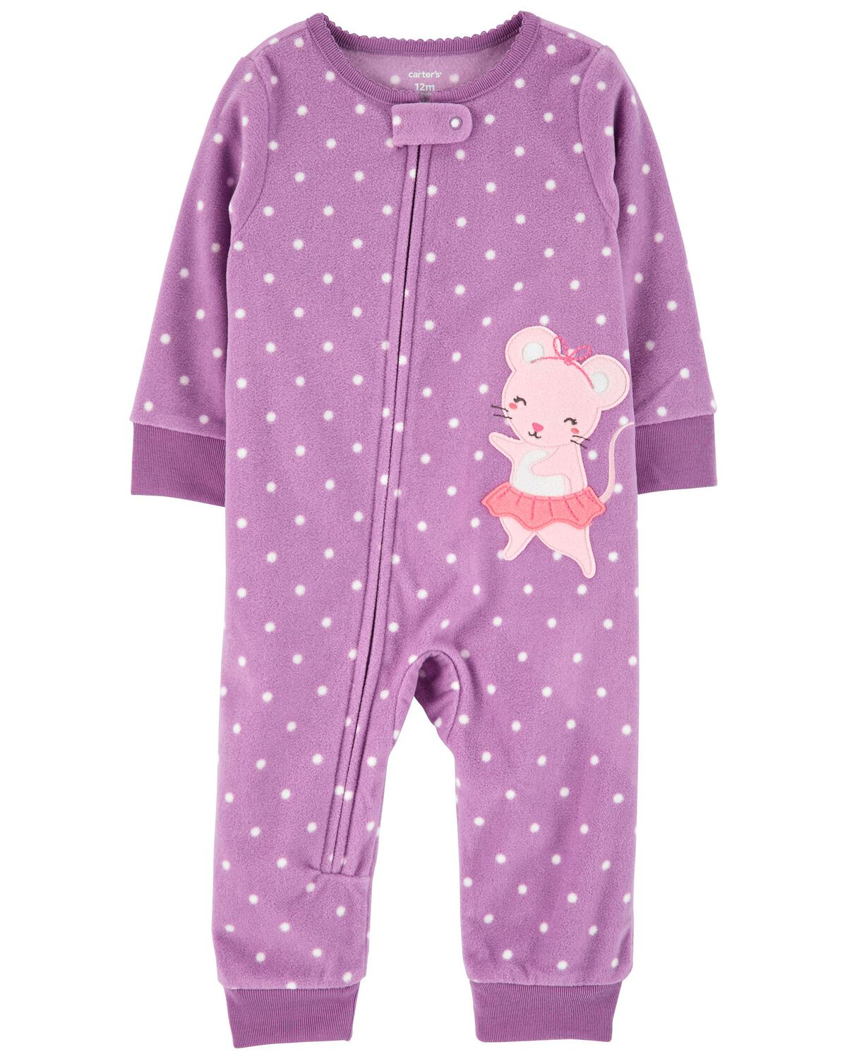 Multi Baby 1Piece Mouse Fleece Footless Pajamas