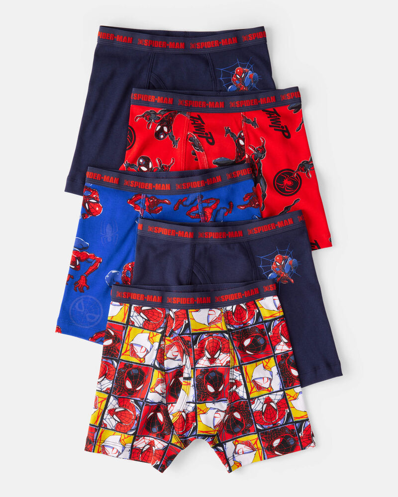 Boys 5-Pack ©Marvel Spider-Man Boxer Brief Underwear - Navy/Blue/Red, image 1 of 2 slides