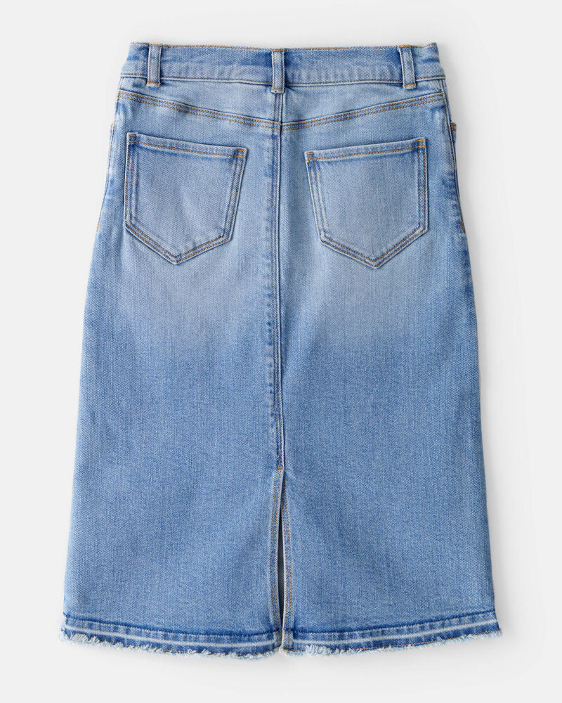 Girls Denim Midi Skirt - Blue, image 2 of 4 slides
