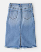 Girls Denim Midi Skirt - Blue, image 2 of 4 slides