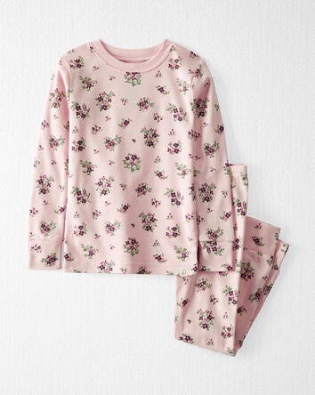 Toddler Organic Cotton Pajamas Set in Wildberry Bouquet, 