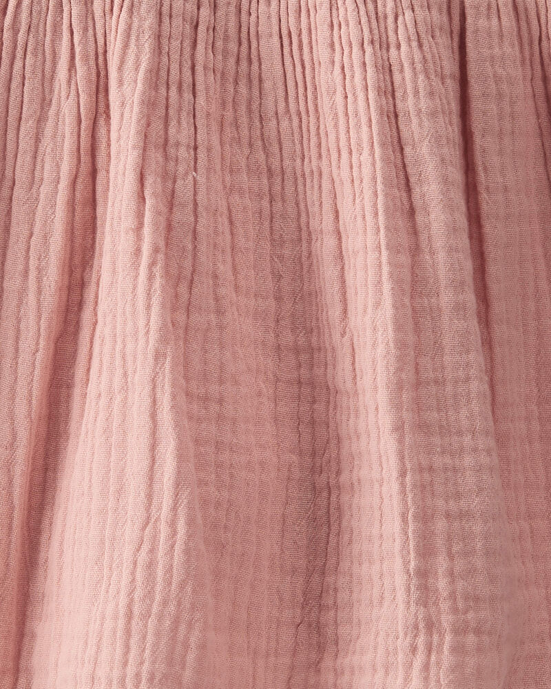 Baby Organic Cotton Gauze Dress in Pink, image 5 of 7 slides