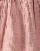 Baby Organic Cotton Gauze Dress in Pink, image 5 of 7 slides