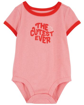 Baby The Cutest Ever Cotton Bodysuit, 