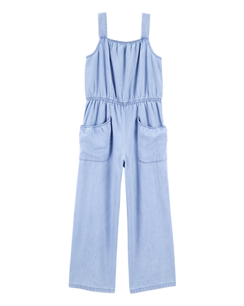 Girls Iconic Denim Jumpsuit - Blue, 