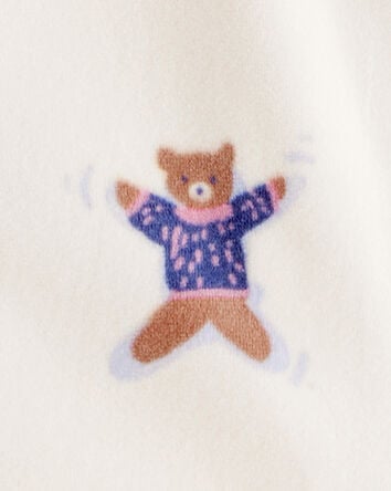 Toddler Girl Snow Animals DreamPlush Snug Fit Long-Sleeve 1-Piece Pajamas - Ivory, 