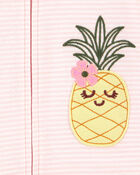 Toddler 1-Piece Pineapple 100% Snug Fit Cotton Romper Pajamas, image 2 of 2 slides