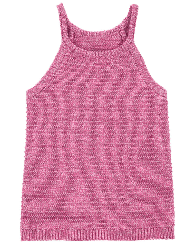 Toddler Halter Neck Crochet Sweater Tank, image 1 of 3 slides