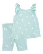 Toddler 2-Piece Seashell Tank & Bike Shorts Set - Turquoise
, image 1 of 8 slides