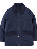 Navy - Kid Midweight Button-Front Parka