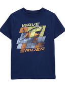 Navy - Kid Wave Rider Shark Graphic Tee