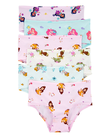 Toddler 6-Pack Disney Princesses Brief Stretch Cotton Underwear, 