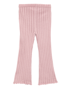 Baby Ribbed Sweater Knit Flare Pants - Pink, image 2 of 4 slides