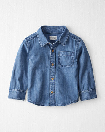 Toddler Organic Cotton Chambray Button-Front Shirt, 