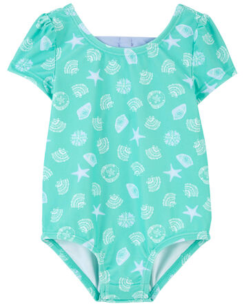 Baby Shell Print 1-Piece Swimsuit, 