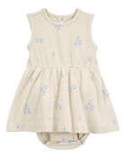 Baby Floral Sunsuit - Ivory, image 1 of 3 slides