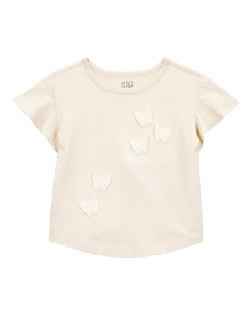 Toddler Butterfly Short-Sleeve Top - Ivory, 
