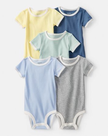 Baby 5-Pack Multipack Bodysuits - Blue/Yellow/Green, 