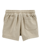 Baby Pull-On Twill Shorts - Khaki, image 2 of 4 slides