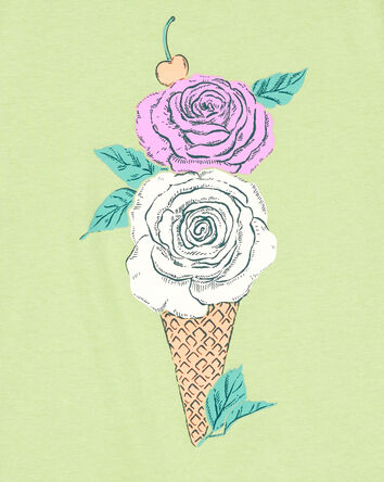 Kid Flower Ice Cream Graphic Tee, 