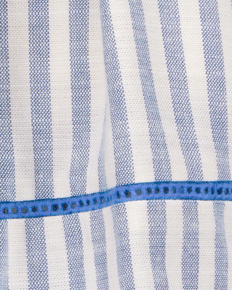 Toddler Striped Linen Look-Alike Pull-On Skort, image 5 of 6 slides